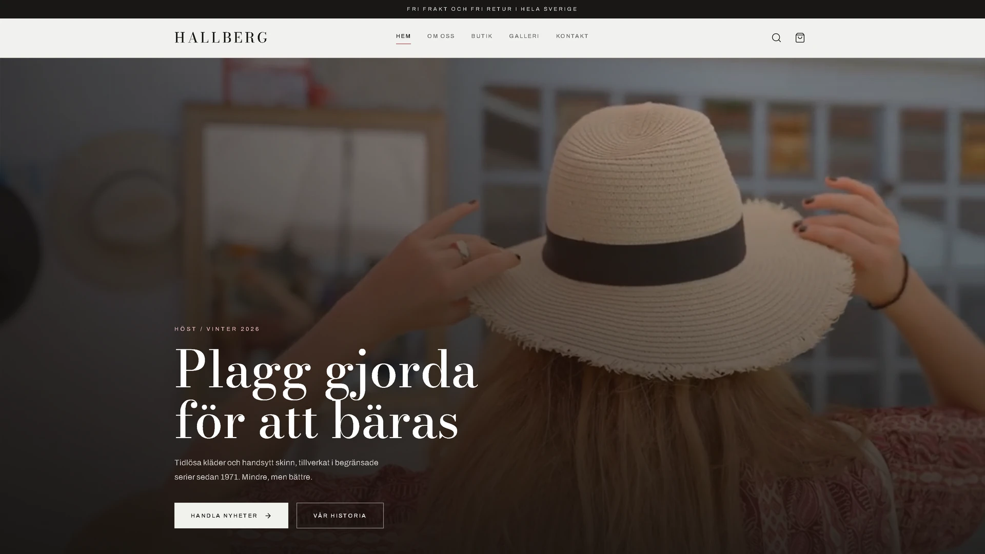 Hallberg, a clothing shop