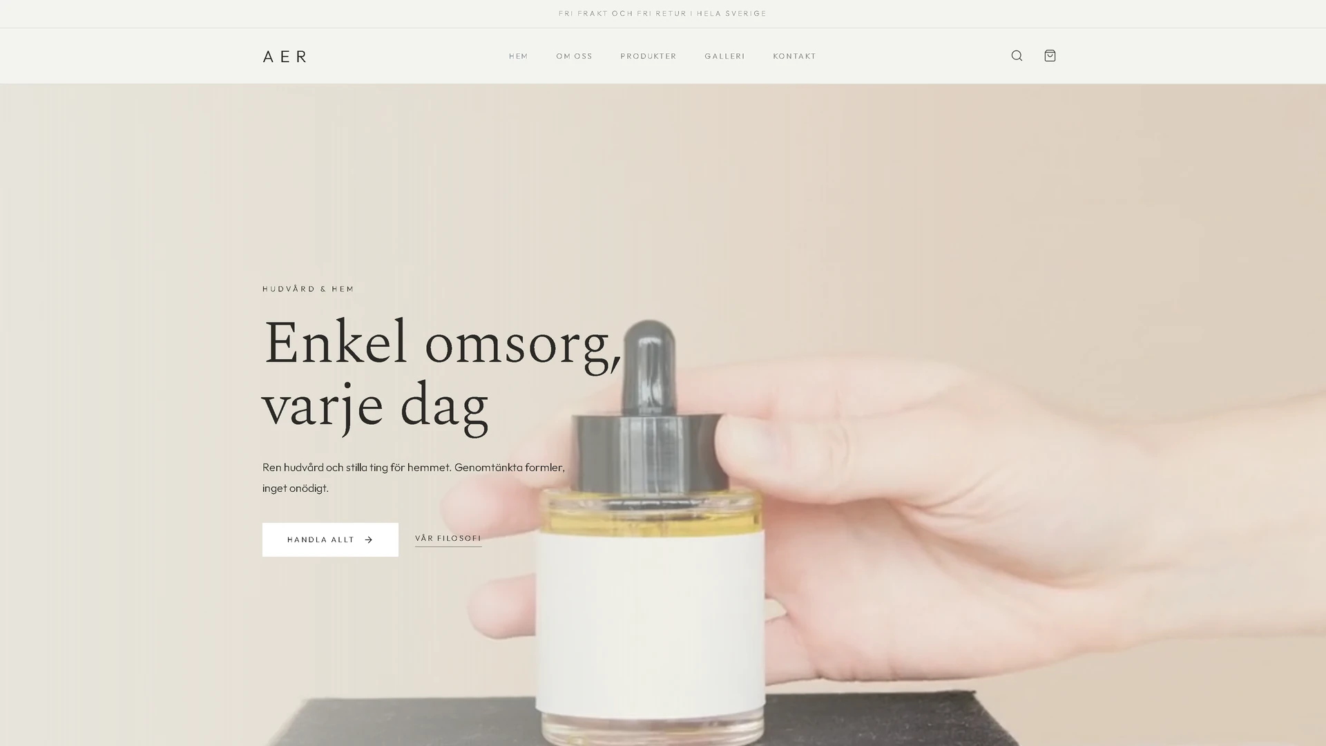 Aer, a skincare shop