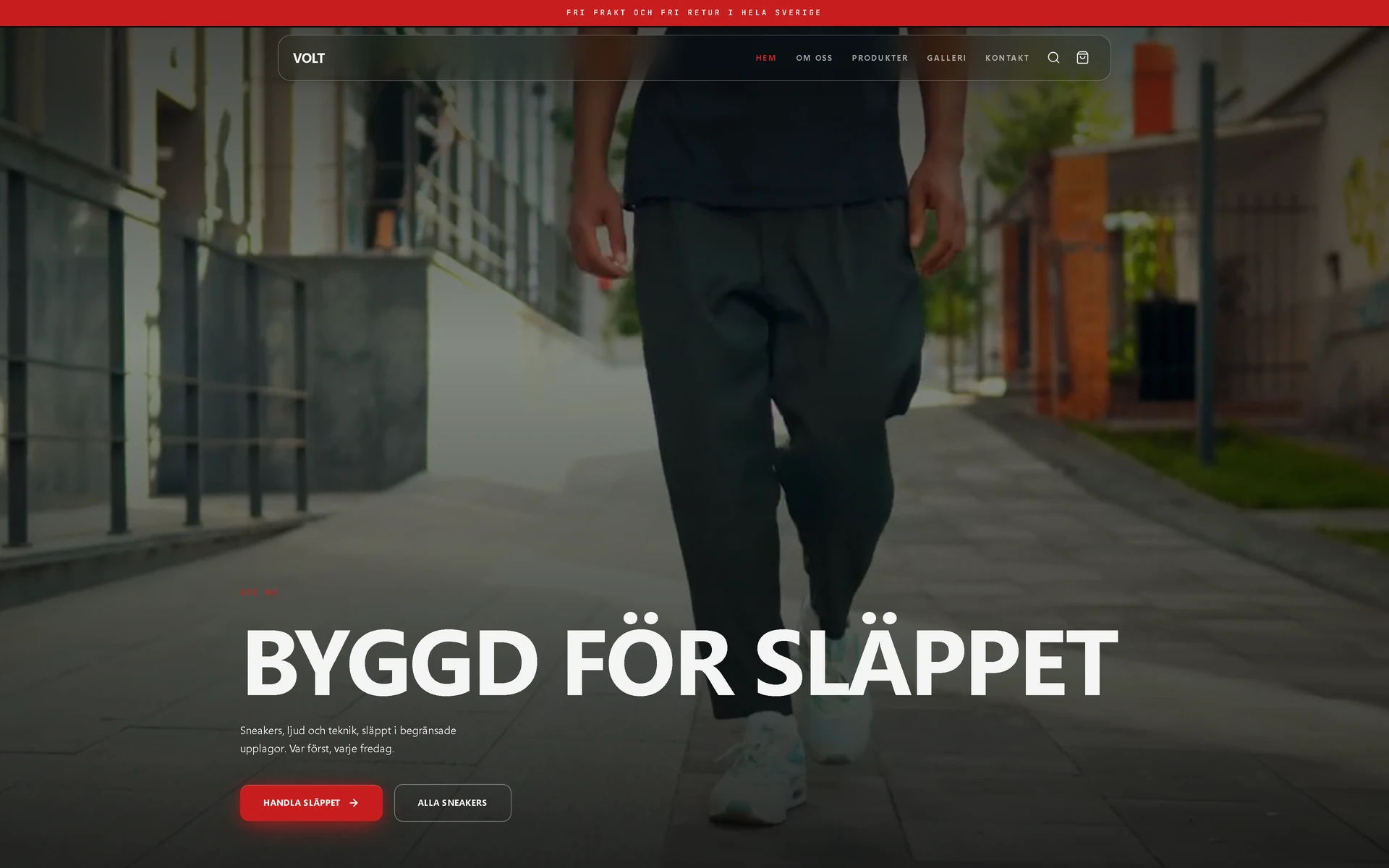 The home page of the sneaker shop Volt, a Northengine shop